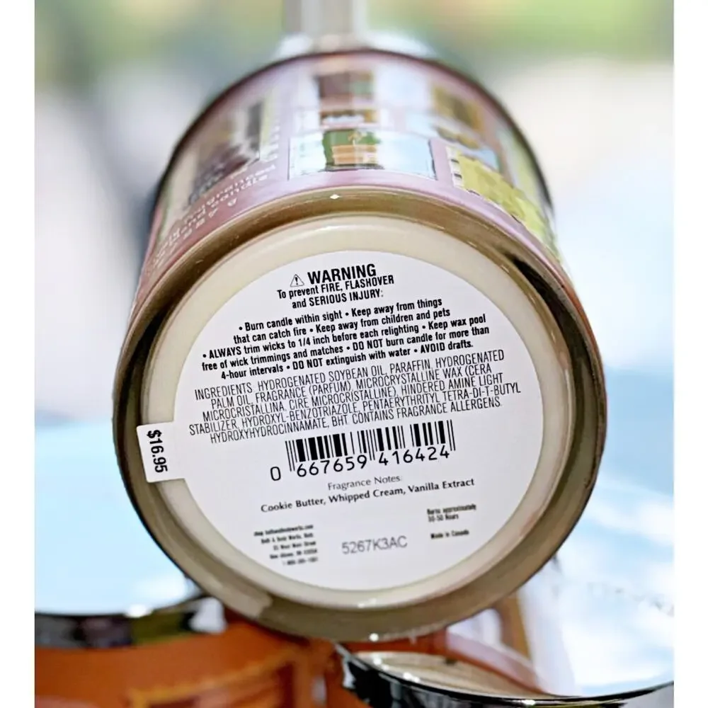 Lot of 3 Bath & Body Works Cookie Butter Truffle Single Wick Candle